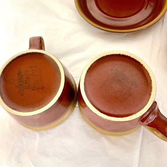 Vintage Mikasa Potters Art Coffee Dessert Set 6 Piece MCM - Picture 4 of 7